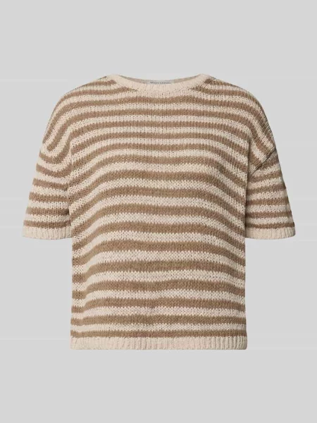 Sweter o kroju loose fit z mieszanki bawełny Marc O'polo beżowy