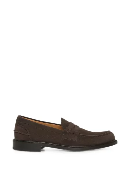 Pantofi loafer Kiton din piele de căprioară maro