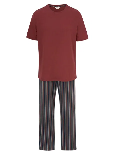 Dagi Dolga pižama modra / temno / bordo siva