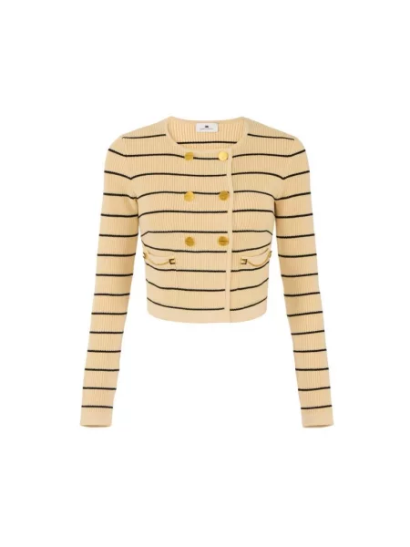 Dzianinowy kardigan Elisabetta Franchi beżowy