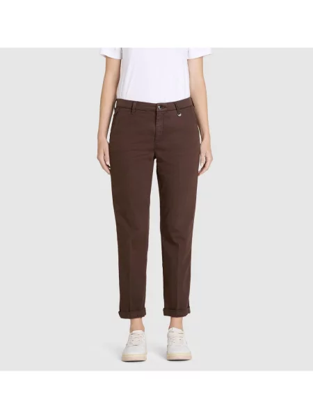MAC Spodnie Chino Kobiety Lyocell jednolity 36 brązowy