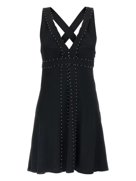 Rochie mini Giovanni Bedin cu perle cu decolteu în V de costum negru