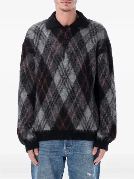 Polo Rold Skov z wzorem argyle szare