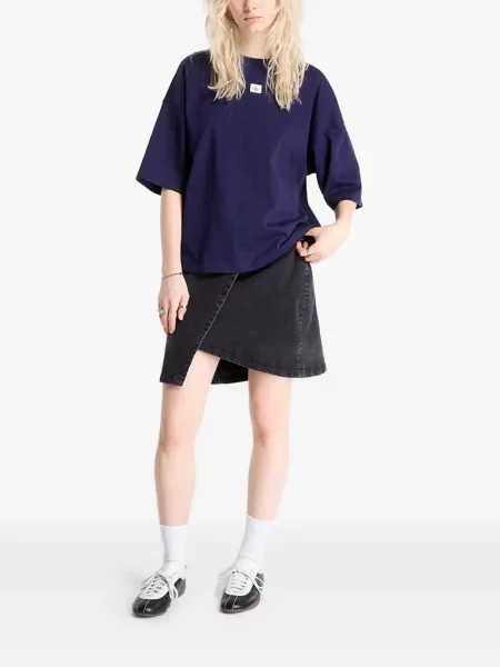 Tricou Calvin Klein cu decolteu rotund scurt albastru