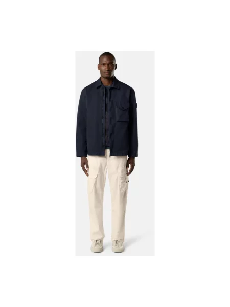 Kurtka koszulowa Stone Island z kamieniami niebieska