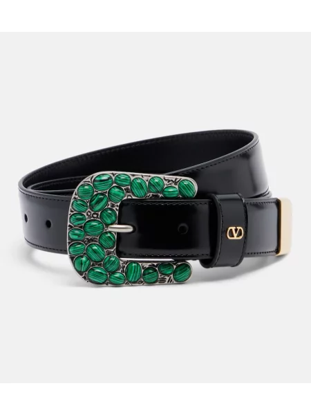 Cu centură curea Valentino Garavani din piele negru