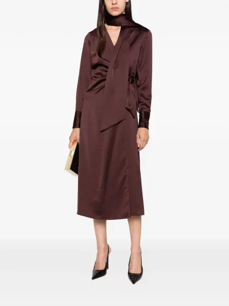 Rochie midi Imperial plic maro