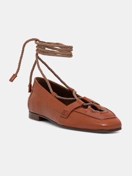 Pollini balerinke usnjene rjava