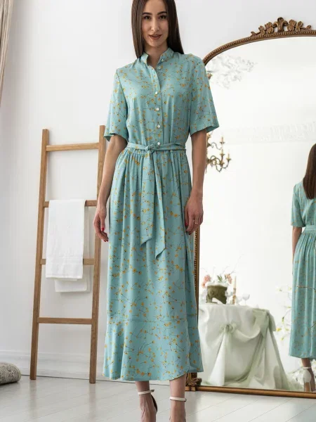 Сукня міді RiMari м'ятний віскоза/модал