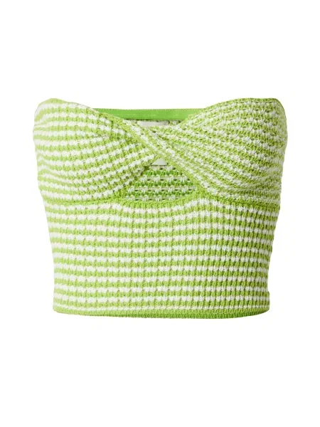 ABOUT YOU x Laura Giurcanu Top brodat verde kiwi alb