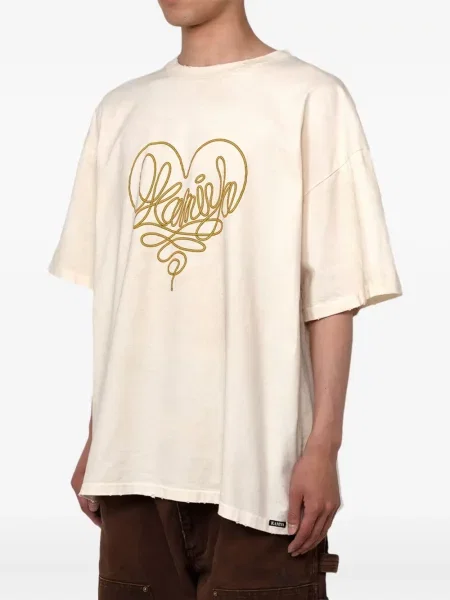 Tricou Kamiya cu motiv cu inimi alb