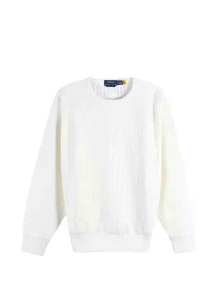 Sweter Polo Ralph Lauren z okrągłym dekoltem w kratę biały