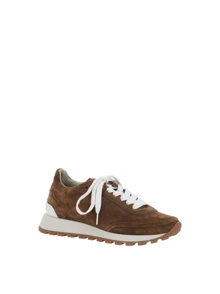 Sneakersy Brunello Cucinelli zamszowe brązowe