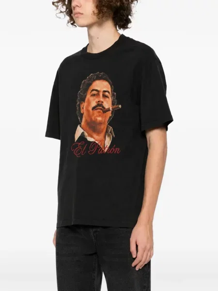 Scurt tricou Melt cu imagine negru