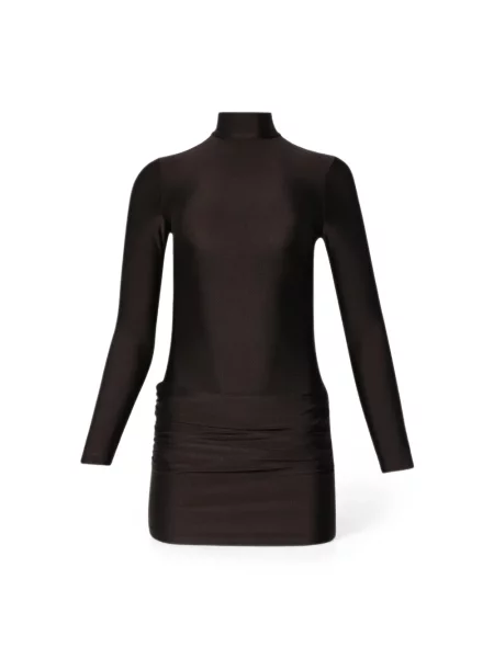 Rochie mini Burc Akyol din jerseu maro