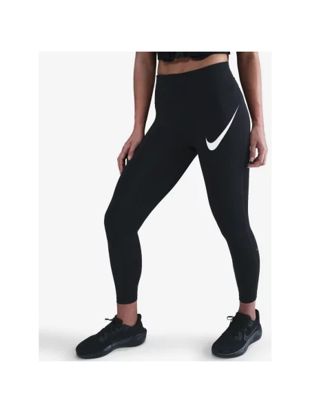 Długie legginsy Nike Tempo Swoosh Run czarny XS biały