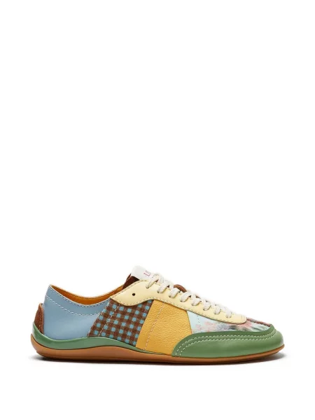 Sneakerși Lili Curia cu șireturi din dantelă verde