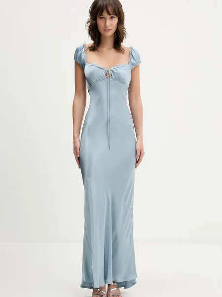 Bardot rochie din albastru