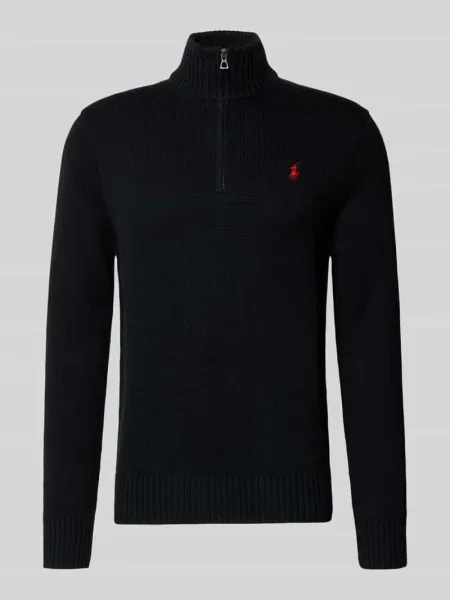 Sweter Ralph Lauren z kołnierzem z długim rękawem czarny