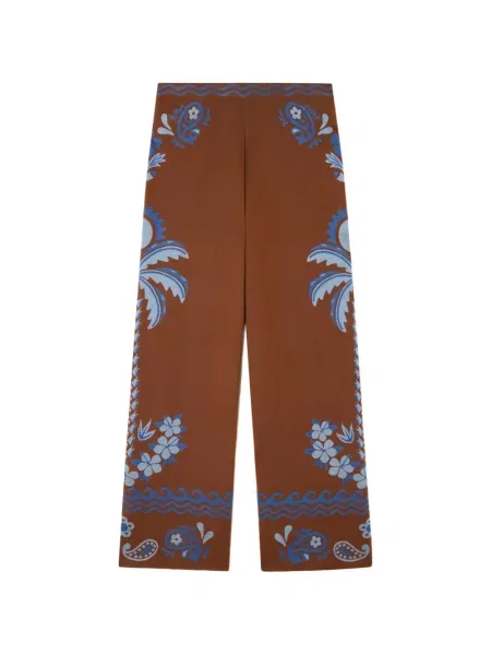 Pantaloni Alanui cu imagine cu model paisley maro