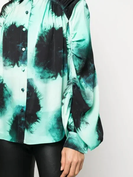 Cămașă Del Core cu imagine cu imprimeu abstract verde