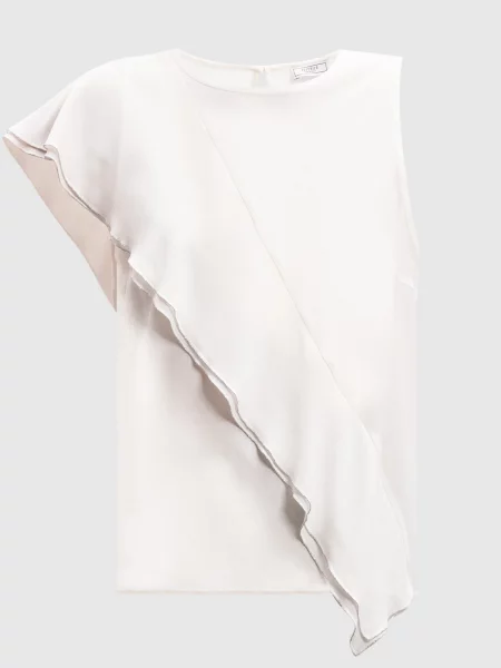 Шелковый топ Peserico с рюшами белый