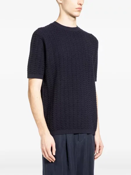 Tricou Giorgio Armani tricotate albastru