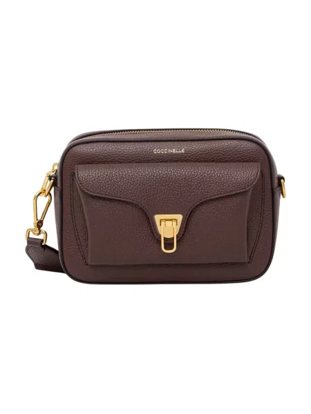 Coccinelle torebka crossbody skórzana brązowa