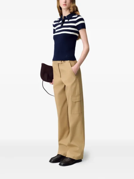 Polo Claudie Pierlot w paski niebieskie