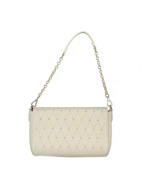 Lniana torebka na łańcuszku Valentino By Mario Valentino beżowa