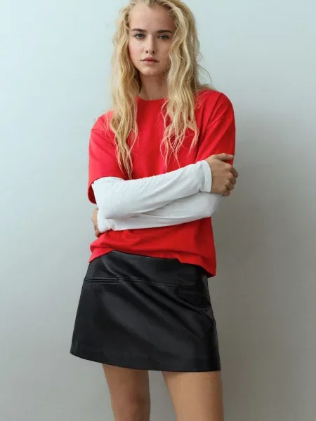Pull&Bear Fustă negru