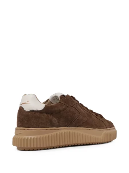 Sneakerși Voile Blanche din piele de căprioară cu platformă maro