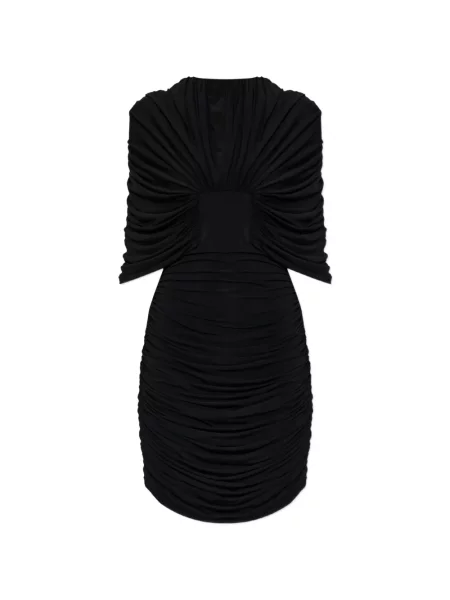 Rochie mini The Mannei cu volane drapată negru