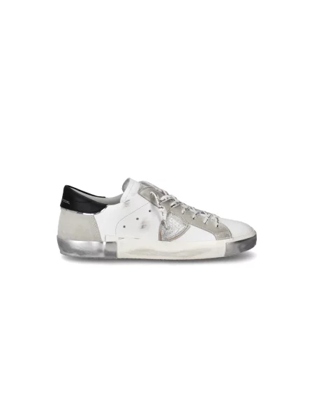 Sneakersy Philippe Model skórzane do tenisa w miejskim stylu białe