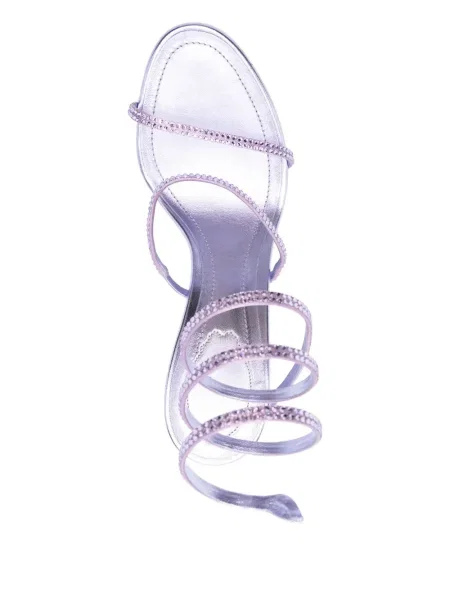 Sandale Rene Caovilla de cristal alb