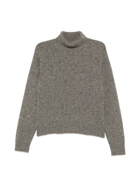 Sweter z golfem Róhe wełniany szary