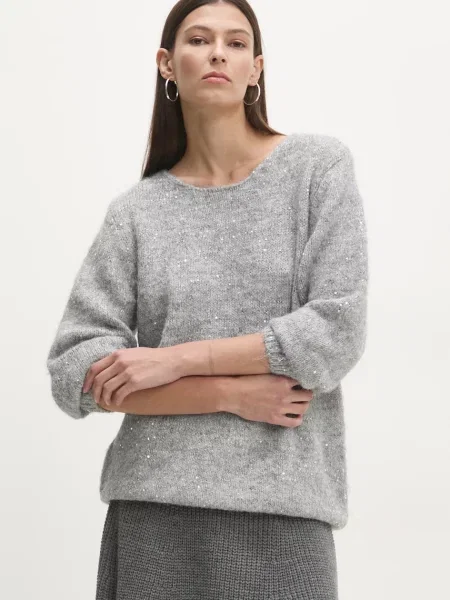 Пуловер с вълна Answear Lab сиво