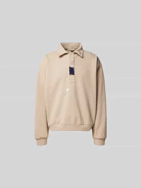 Bluza o kroju oversized z detalami z logo Marni beżowa