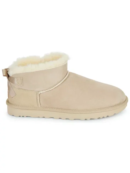 Pantofi Ugg cu funde din piele bej