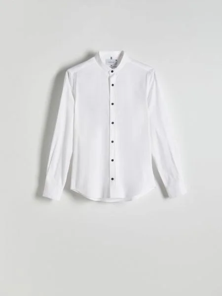 Reserved Cămașă slim fit cu guler înalt alb