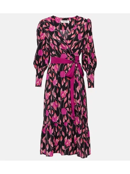 Rochie Diane Von Furstenberg cu imagine de costum roz