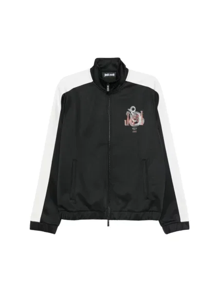Bluza sportowa Just Cavalli z nadrukiem w wężowy wzór czarna