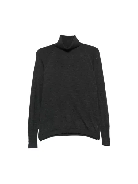 Sweter z golfem Alpha Studio wełniany szary