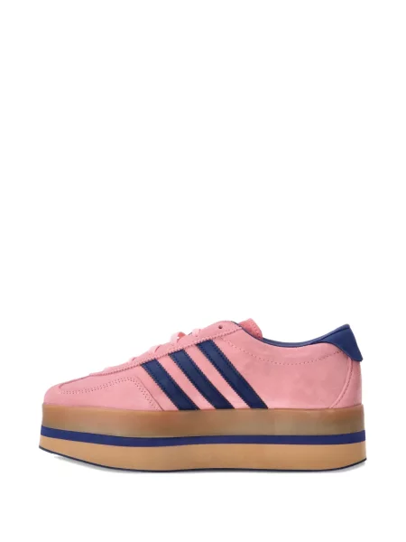 Sneakerși Adidas Adilette cu dungi din piele de căprioară slingback verde