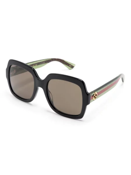 Dryžuotos saulės akiniai Gucci Eyewear juoda