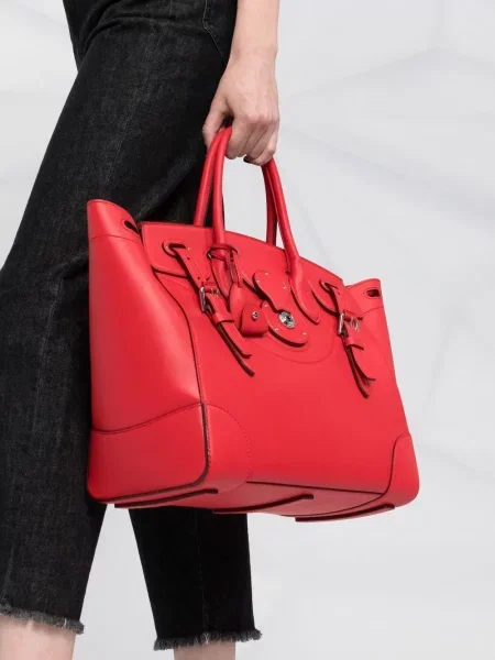 Шопинг чанта Ralph Lauren Collection с катарама червено