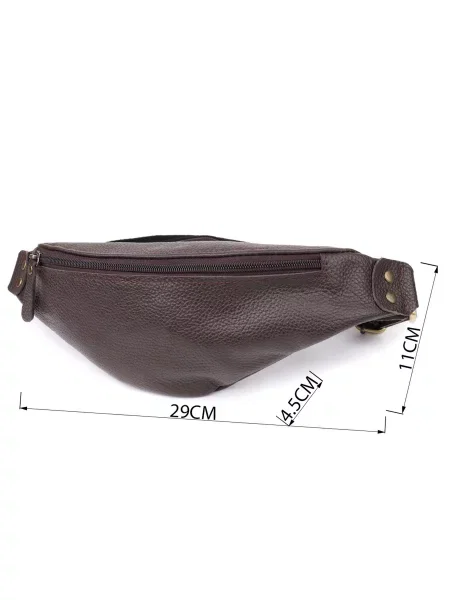 Кожаная поясная сумка Shvigel коричневая