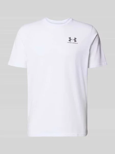 T-shirt o kroju regular fit z nadrukiem z logo model ‘Left’ Under Armour biała