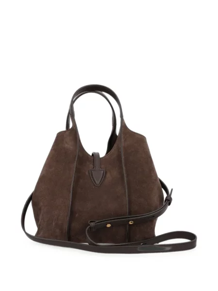 Велурена шопинг чанта Tod's кафяво
