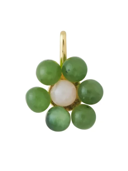 Pozlačeni srebrni obesek Design Letters zelena